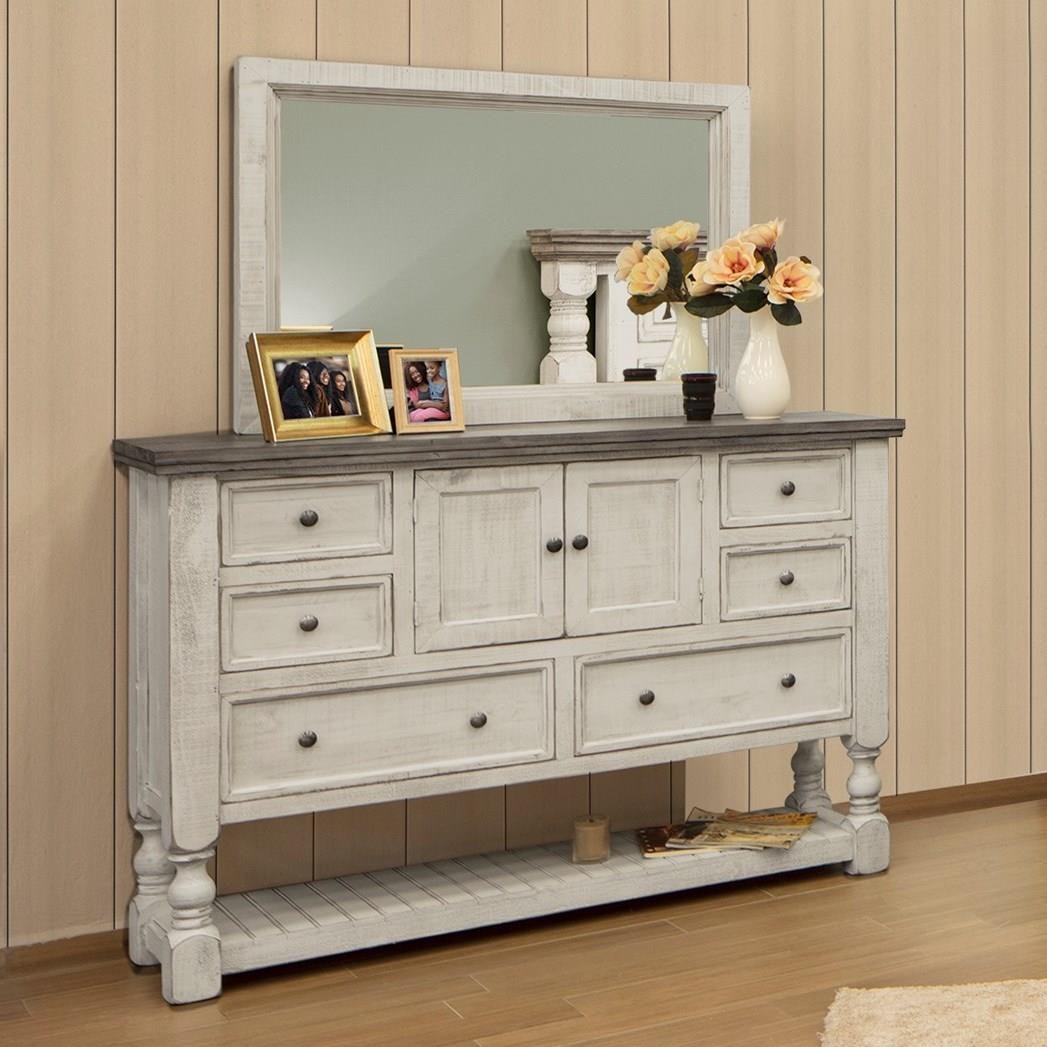 International Furniture Direct Stone IFD4690DSR Relaxed Vintage Dresser